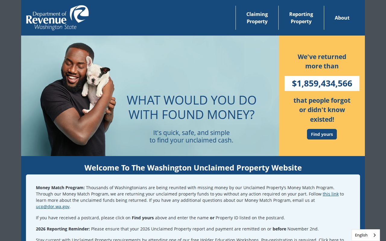 Federal Way people search in Washington unclaimed property records